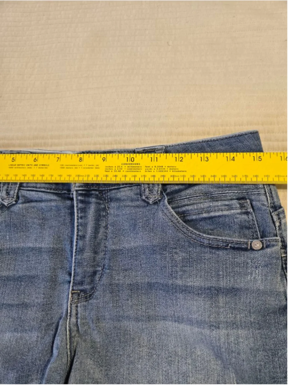 Democracy "Ab"solution Denim Shorts Blue Mid Rise Stretch Jean Shorts Size 6 - Picture 5 of 12
